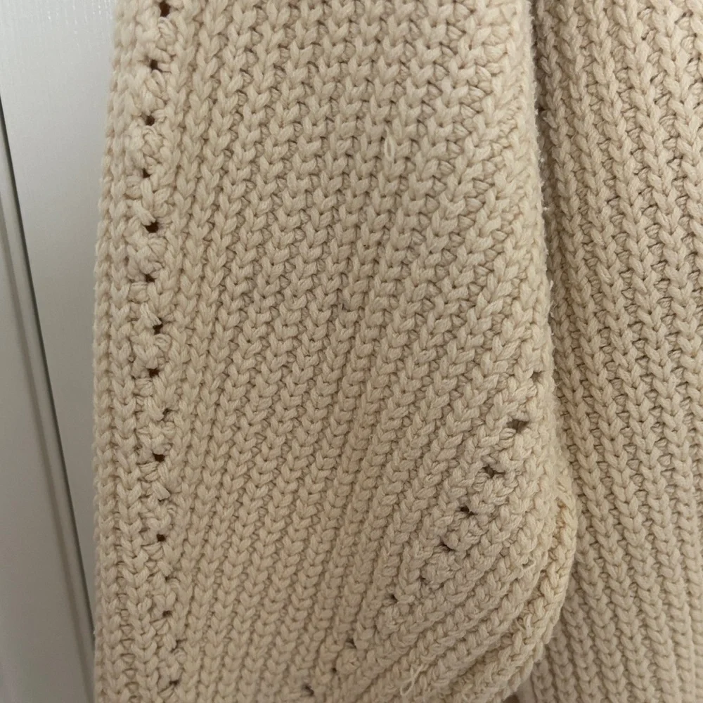 Free People Cream Chunky Knit Open Cardigan